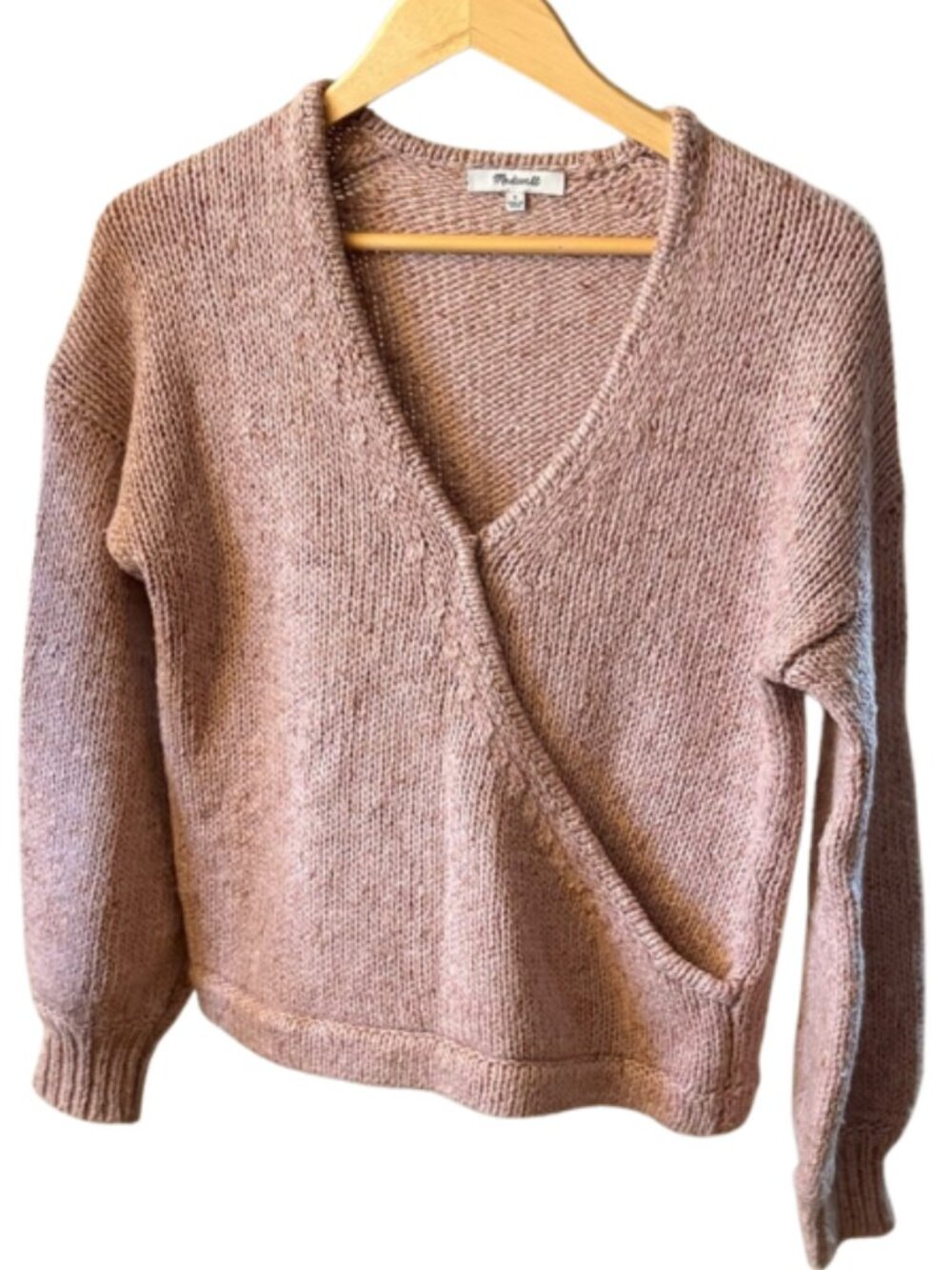 Madewell Beresford Front Wrap Pullover Sweater Wool/Acrylic Sz Small